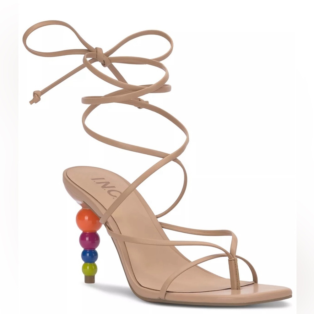 I.n.c. Women's Lellina Lace-Up Ankle-Tie dress Sandals size 8
